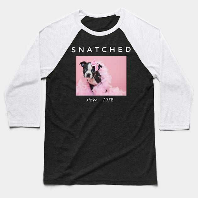 1972 Millennial Snatched Boston Terrier Dog Lover Baseball T-Shirt by familycuteycom